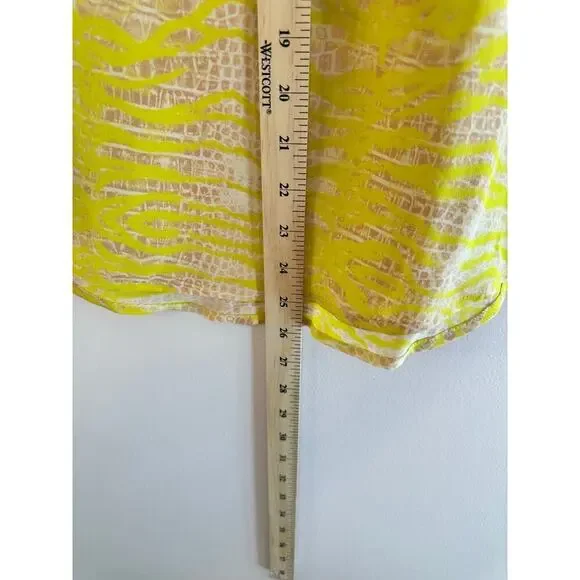 Equipment Femme Womens Riley Yellow Snakeskin Silk Boho Chic Shirt Sleeve XS - Picture 7 of 7